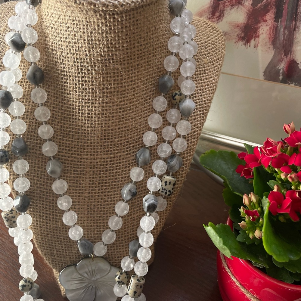 Elegant Anthropology Silver Beaded Necklace - Picture 4 of 5